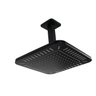 Ducha Flatt 21 Cm Quadrada em Abs Preto Fosco com Braço Suporte de Teto 10 Cm - 1