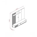 Ver imagem 3 de Painel para TV Aurora 65" 160cm MDF-MDP com Porta Bege Madetec Móveis