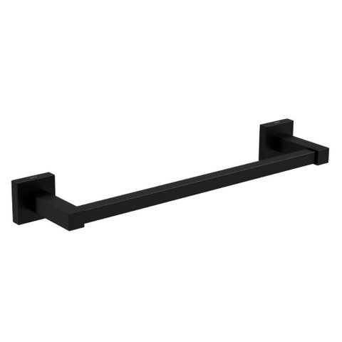 Porta Toalha Barra 30cm Quadratta Black Matte Deca