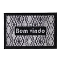 Ver imagem 1 de Tapete Corttex de Porta Capacho Bem vindo Antiderrapante 40x60:Preto e Cinza