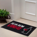 Ver imagem 3 de Tapete Corttex de Porta Capacho Bem vindo Antiderrapante 40x60:Preto e Cinza