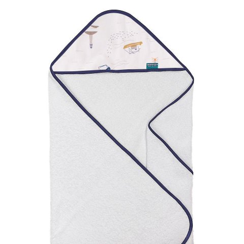 Toalha Felpa com Capuz Extra Macia Pequenos Navegantes