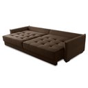 Ver imagem 3 de Sofá Sem Caixa Retrátil Reclinável 2,50m Carol Veludo Marrom Adonai Estofados