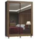 Ver imagem 2 de Guarda-Roupa Solteiro Madesa Denver 2 Portas de Correr de Espelho com Pés Rustic Cor:Rustic