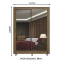Ver imagem 3 de Guarda-Roupa Solteiro Madesa Denver 2 Portas de Correr de Espelho com Pés Rustic Cor:Rustic