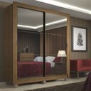 Ver imagem 1 de Guarda-Roupa Solteiro Madesa Denver 2 Portas de Correr de Espelho com Pés Rustic Cor:Rustic