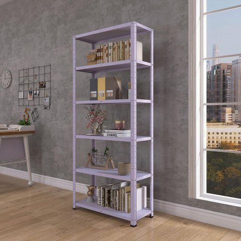 Estante de Estrutura Metálica com 6 Prateleiras 175cm(a)92acm(l)30cm(p) sem Reforço Lilas