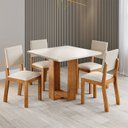 Ver imagem 1 de Conjunto Sala de Jantar 4 Lugares Quadrada Tampo de MDF Estela