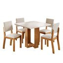 Ver imagem 2 de Conjunto Sala de Jantar 4 Lugares Quadrada Tampo de MDF Estela