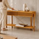 Ver mais imagens de Aparador Decorativo 2 Gavetas Ripadas com Prateleira Inferior 120cm Solene