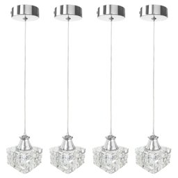 4 Pendente Cristal K9 Metal Prata Polido para Banheiro Bet43 - 1