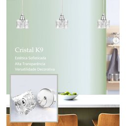 4 Pendente Cristal K9 Metal Prata Polido para Banheiro Bet43 - 2