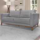 Ver imagem 2 de Sofa Balli 2 Lugares 170cm Pes Madeira Linho 221 Cinza Ezz