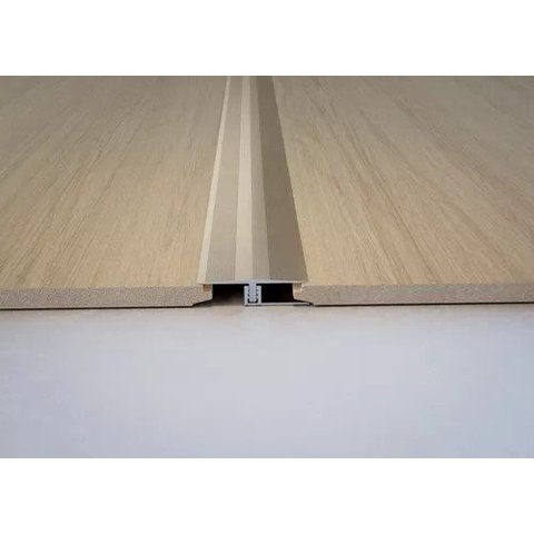 Perfil Junção T Dourada Moldura Aluminio Piso Vinilico Laminado 2mt + Base