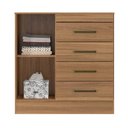 Ver imagem 3 de Cômoda 4 Gavetas 1 Porta com Rodizios Montevidéu - Amêndola Touch