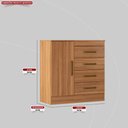Ver imagem 2 de Cômoda 4 Gavetas 1 Porta com Rodizios Montevidéu - Amêndola Touch