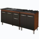 Ver imagem 1 de Balcao Pia 120cm e Cooktop 5 Bocas Savana Preto Mobbs