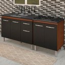 Ver imagem 2 de Balcao Pia 120cm e Cooktop 5 Bocas Savana Preto Mobbs