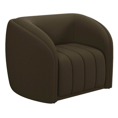 Poltrona Decorativa para Sala 112cm Meris M22 Veludo Marrom - Mpozenato