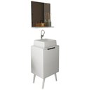 Ver imagem 1 de Conjunto para Banheiro Gabinete com Cuba e Espelheira Branco Bn3630x41x42 Tecno Mobili Branco
