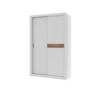 Ver imagem 3 de Guarda Roupa Solteiro 2 Portas de Correr Vivacce Carraro Branco C/ Freijó