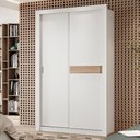 Ver imagem 1 de Guarda Roupa Solteiro 2 Portas de Correr Vivacce Carraro Branco C/ Freijó