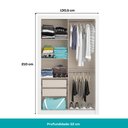 Ver imagem 2 de Guarda Roupa Solteiro 2 Portas de Correr Vivacce Carraro Branco C/ Freijó