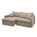 Ver imagem 2 de Sofá Cama Retrátil e Reclinável 3 Lugares Bouclé Bege Michigan 220cm Yescasa