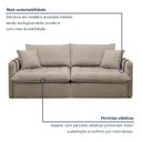 Ver imagem 6 de Sofá Cama Retrátil e Reclinável 3 Lugares Bouclé Bege Michigan 220cm Yescasa