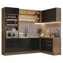 Ver imagem 2 de Armário de Cozinha Completa de Canto 399 Cm Rustic/preto Lux Madesa 01