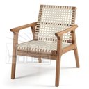 Ver imagem 1 de Poltrona Fixa Trama Estrutura em Madeira Cor Stain Jatoba com Corda Nautica Cor Areia 58cm - 64384