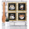 Quadro Decorativo Café Expresso Padaria Cozinha 12x12cm 4 un Arte na Arte Moldura Marfim - 4