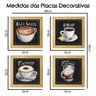Quadro Decorativo Café Expresso Padaria Cozinha 12x12cm 4 un Arte na Arte Moldura Marfim - 3