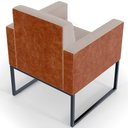 Ver imagem 2 de Kit 2 Poltronas Decorativas Sala Base Fixa Metal Helô L02 Linho Bege Couríssimo Camel - Lyam