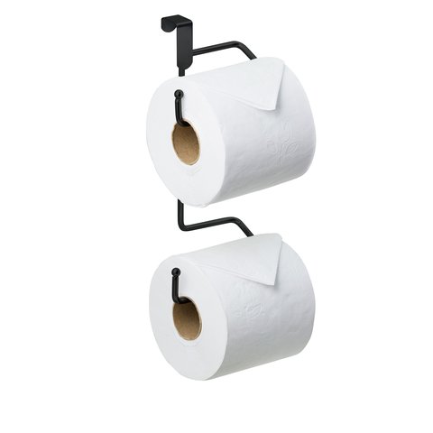 Porta Papel Higiênico Preto Sem Furo Suporte Para Dois Rolo - Cód 07759