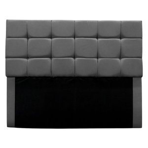 Cabeceira Estofada Cama Box Casal 140 Cm Bianca Suede:cinza