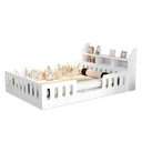 Ver imagem 1 de Cama Casal Design Montessoriana Helo Com Nicho E Colchão Branca - Divaloto Móveis - Cor: Branco