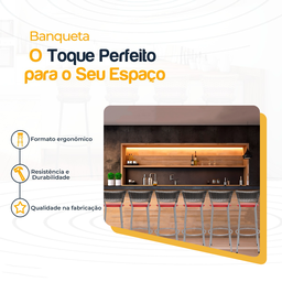 Kit 6 Banquetas Alta Vime Junco Degradê Sacada Àrea Gourmet Balcão Ilha Bancada bar piscina Cozinha - 3