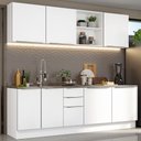 Ver imagem 1 de Armário de Cozinha Completa 240cm Branco Veludo Lux Madesa 05