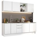 Ver imagem 3 de Armário de Cozinha Completa 240cm Branco Veludo Lux Madesa 05