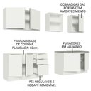 Ver imagem 5 de Armário de Cozinha Completa 240cm Branco Veludo Lux Madesa 05