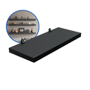 Ver imagem 2 de 1 Prateleira Preta 25X10 Com Suporte Flutuante Mdf Organizadora Decoração Cozinha Quarto Banheiro