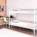 Ver imagem 1 de Conjunto para Quarto 1 Beliche e 1 Escrivaninha em L 135x135cm Branco