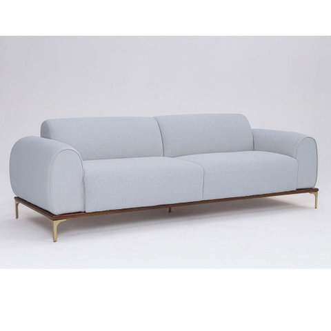 Sofá 3 Lugares Tóquio D07 230cm Lona Cinza Claro - D'Rossi