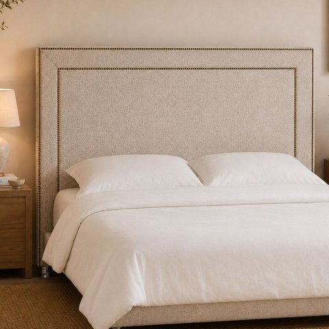 Cabeceira para Cama Box Casal 140cm Line Linho Bege - Sallar Home