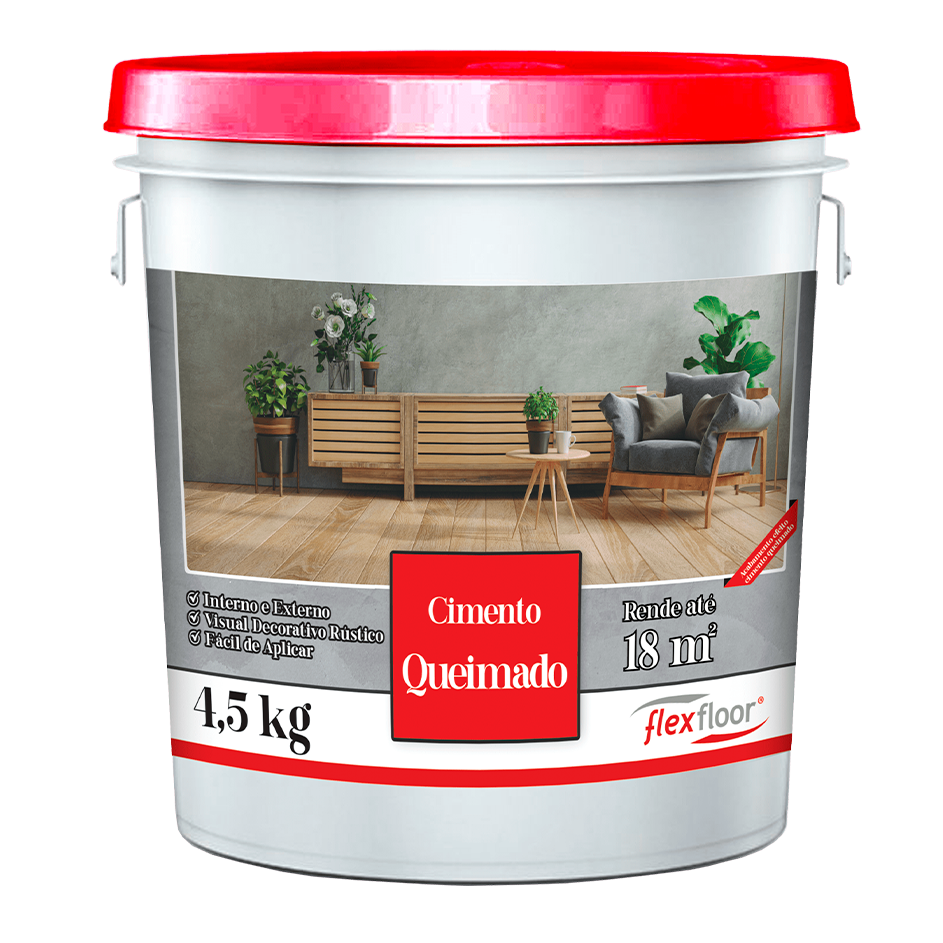 Efeito Decorativo Cimento Queimado Cinza Claro Flexfloor 4,5kg