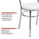 Ver mais imagens de Conjunto 4 Cadeiras para Cozinha Cromado/Branco