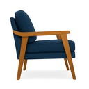 Ver imagem 3 de Kit 2 Poltronas Decorativas Mona Luxo Braço Nogueira:linho Azul