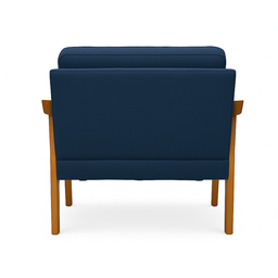 Kit 2 Poltronas Decorativas Mona Luxo Braço Nogueira:linho Azul - 5