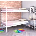 Ver imagem 5 de Conjunto para Quarto 1 Beliche e 1 Estante com Rodizios 2 Prateleiras Branco